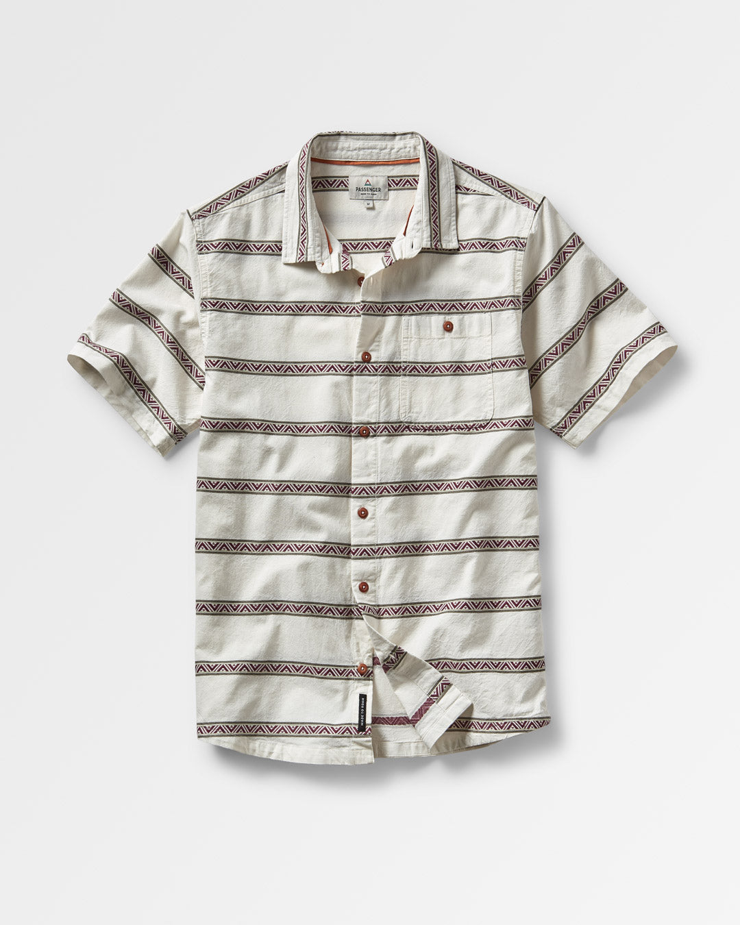 Chill Organic Cotton Jacquard Shirt - Birch Geo Stripe