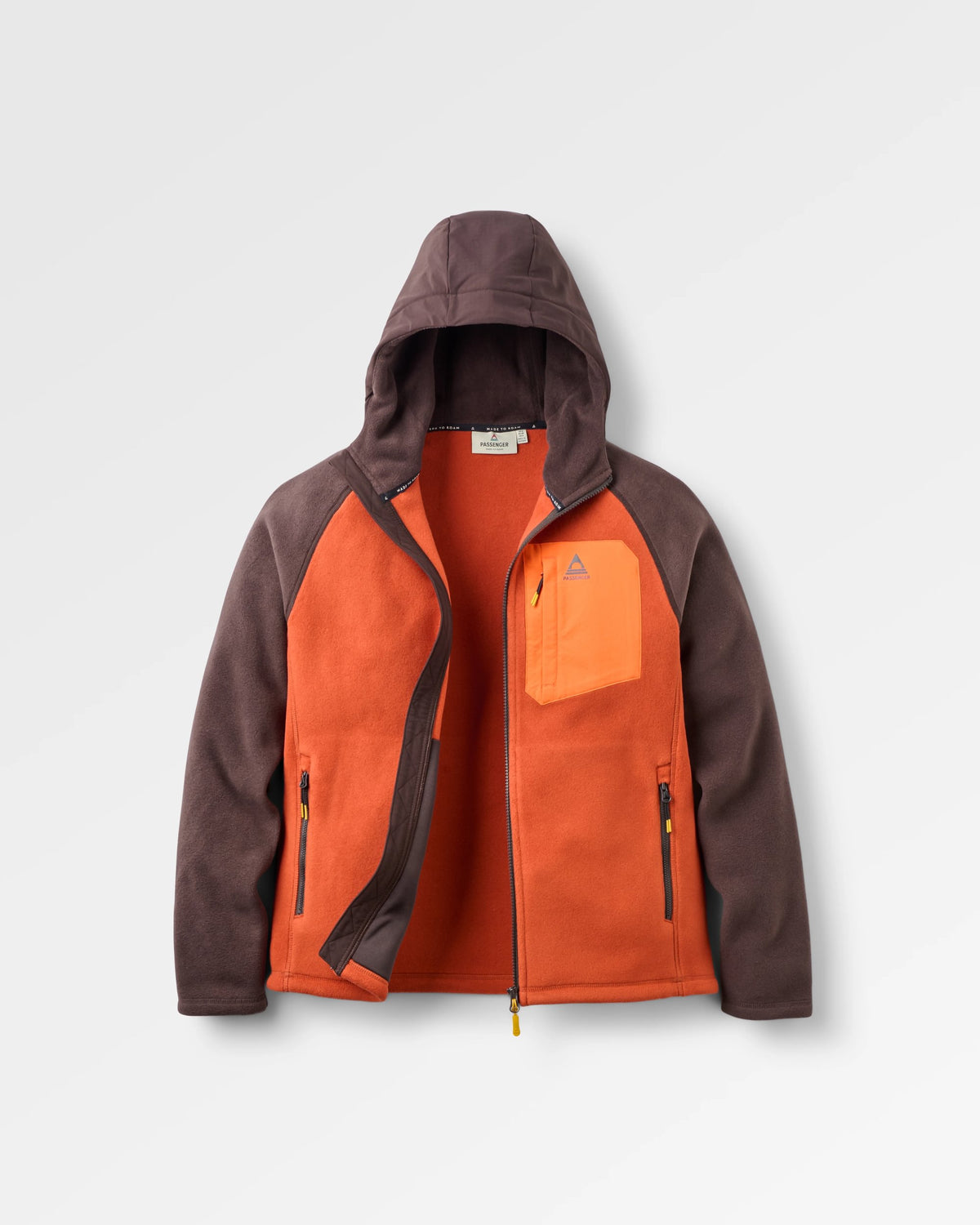 Sierrascape Women's Polartec® Fleece Hoodie - Dark Rust/Espresso - Flatlay