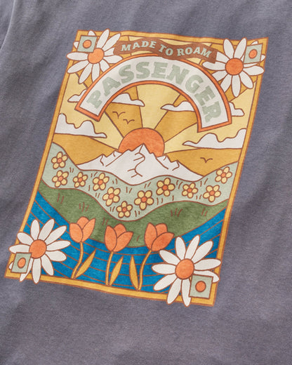 Seasonal Recycled Cotton Oversized T-Shirt - Charcoal - Flatlay