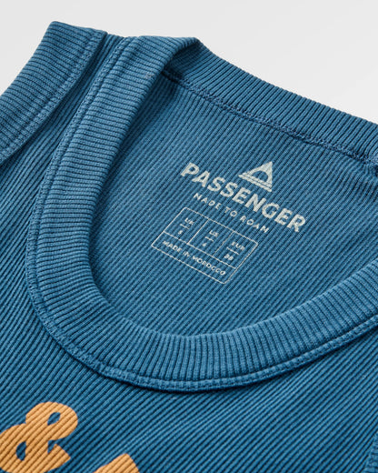 Dawning Ribbed Scoop Neck Vest - Dark Denim - Flatlay