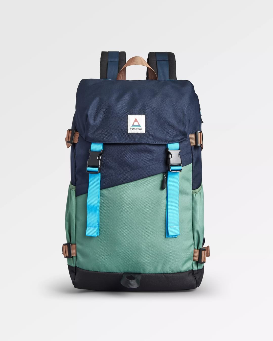 Boondocker Recycled 26L Backpack - Deep Navy/Laurel Green - Flatlay