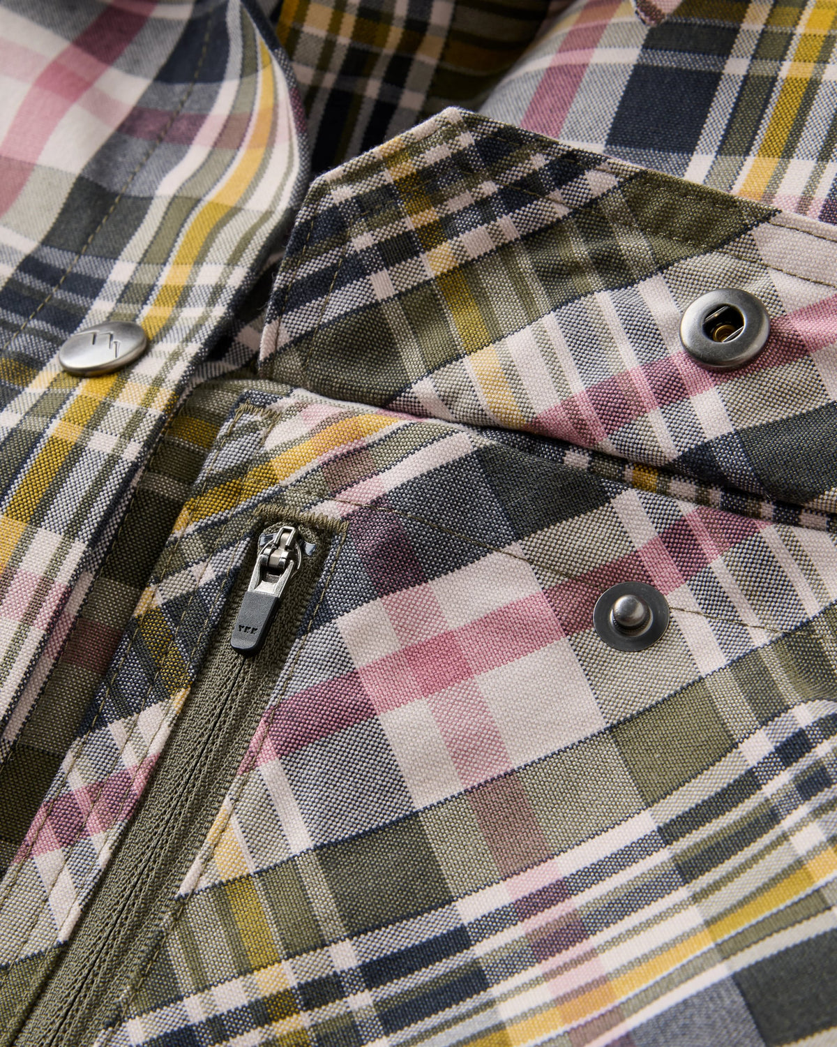 Mistline Overshirt - White Sand Multi Check - Flatlay