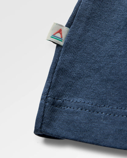 Patches Recycled Cotton LS T-Shirt - Rich Navy - Flatlay