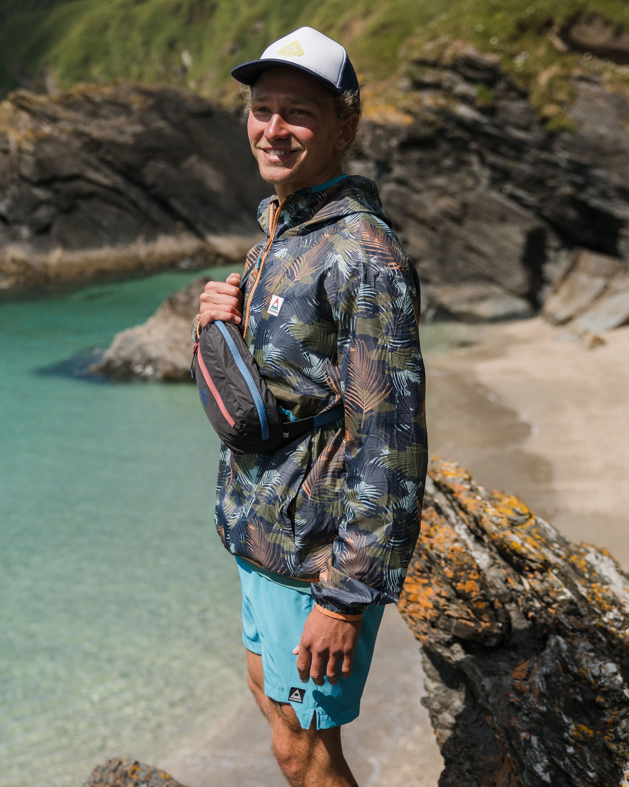 Gusto Recycled Windshell Anorak - Palm Camo Apricot - Lifestyle