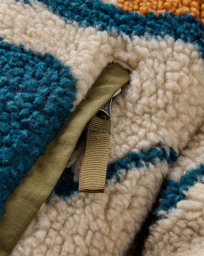 Valiant Deep Pile Fleece - Abstract Trails Pebble Grey - Flatlay