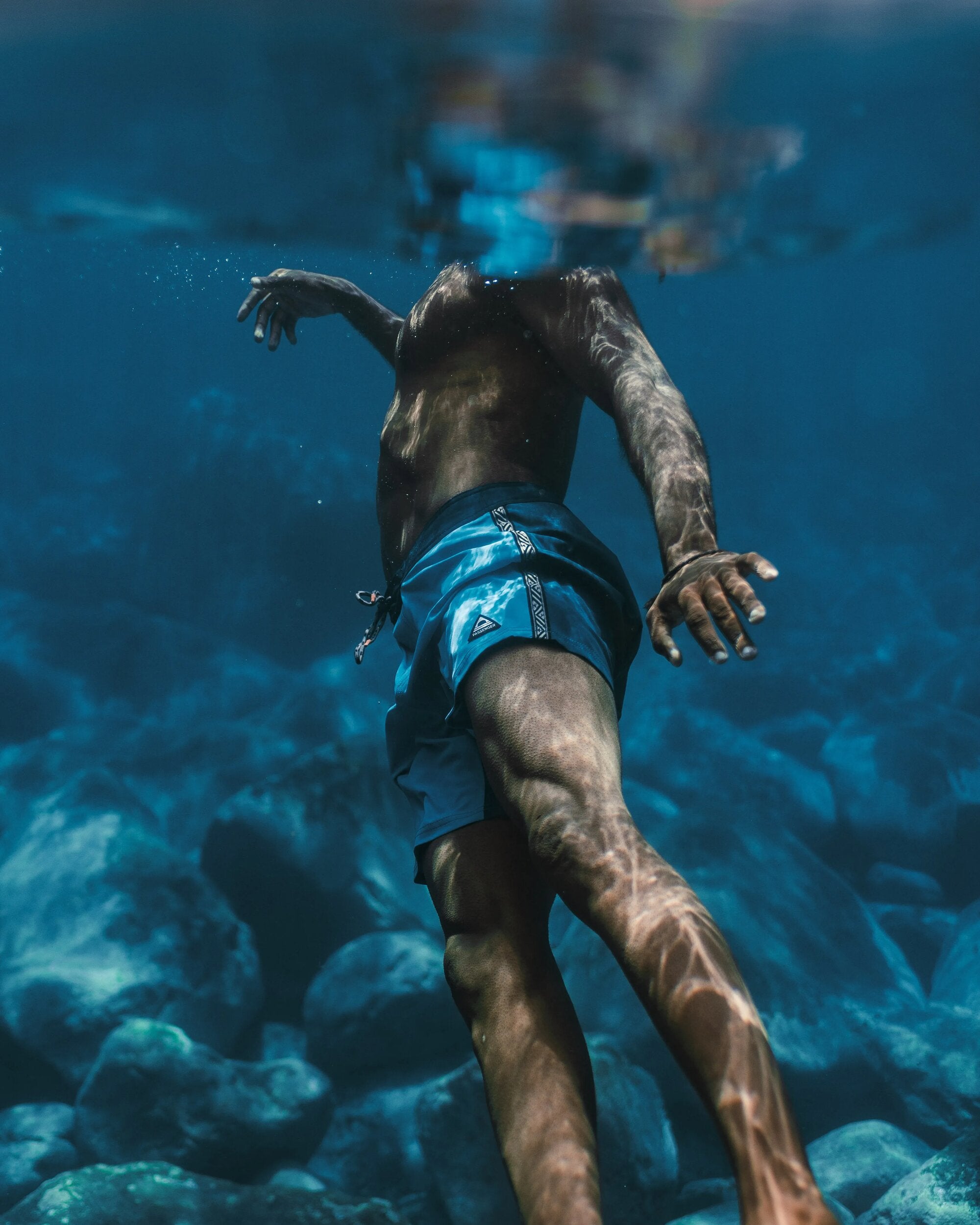 Hollow Recycled Boardshort - Blue Pool - Lifestyle