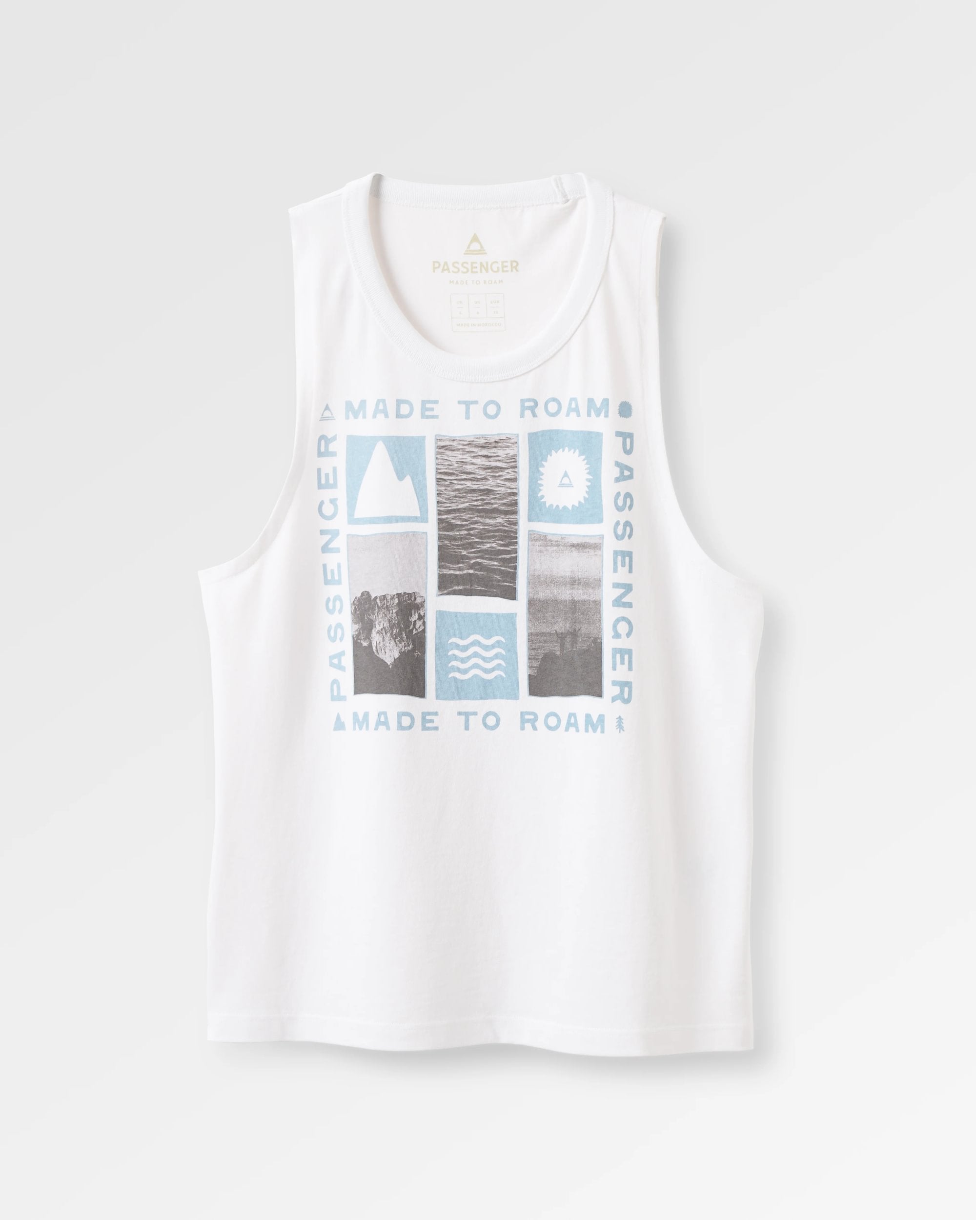 Snapshot Recycled Cotton Vest - White - Flatlay