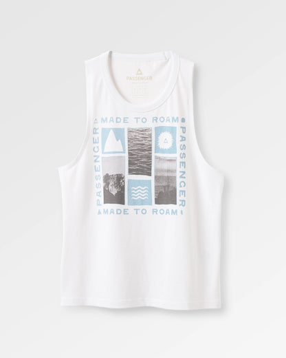 Snapshot Recycled Cotton Vest - White - Flatlay