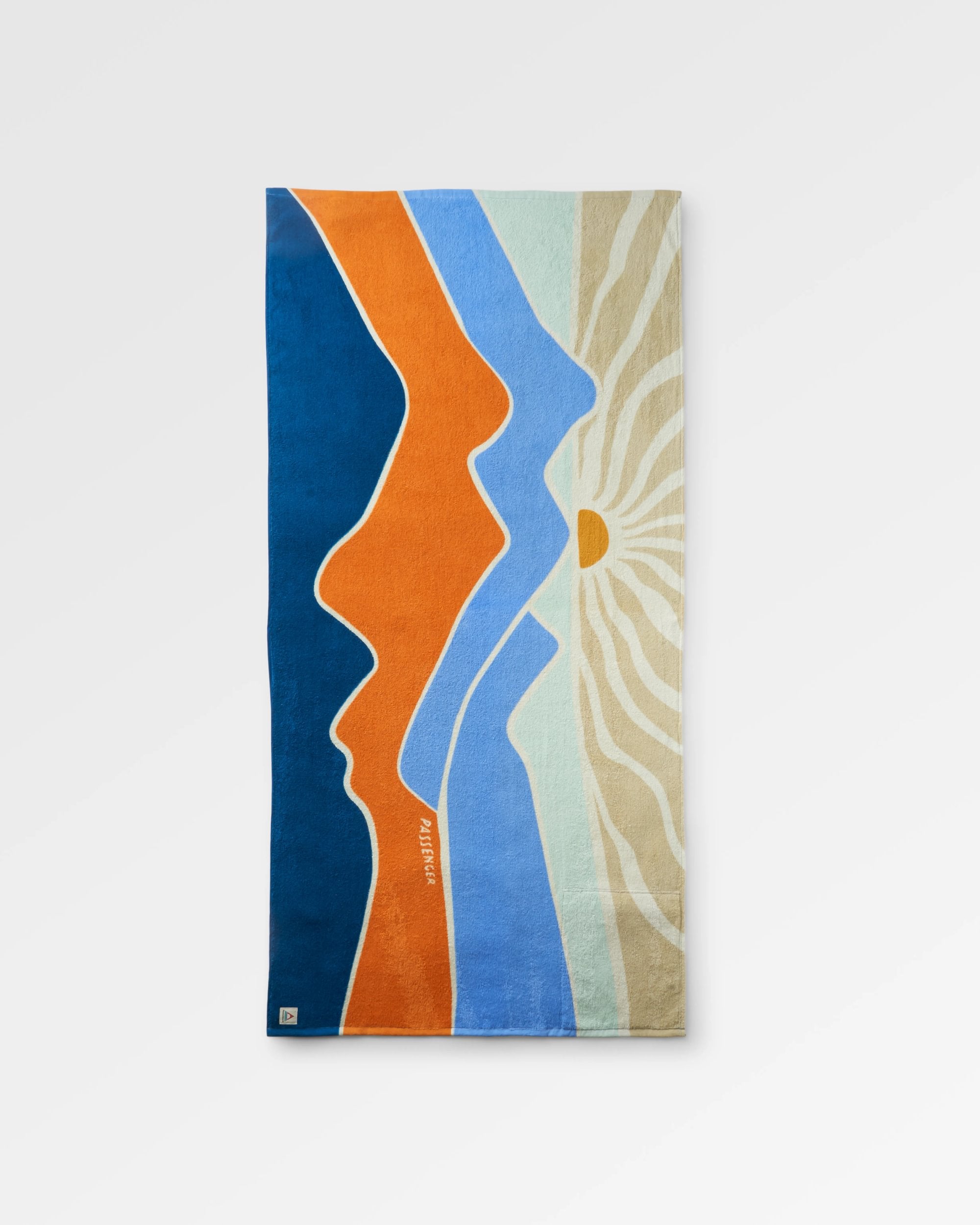 Tideline Organic Cotton Beach Towel - Cornflower - Flatlay