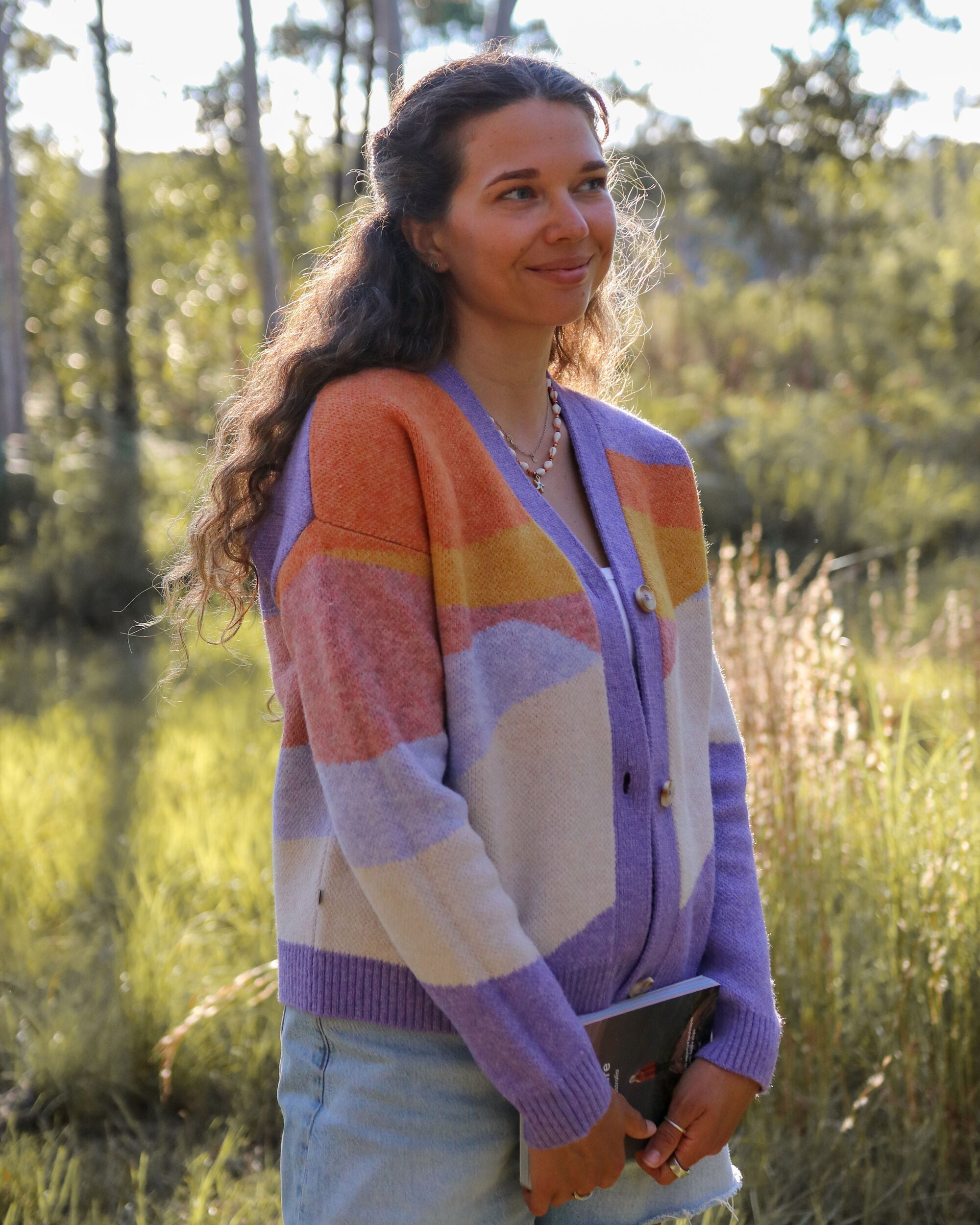 Scenic Knitted Cardigan - Scenic Sunrise Orange - IGC