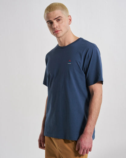 Classic Logo Organic Cotton T-Shirt - Rich Navy - Studio Model