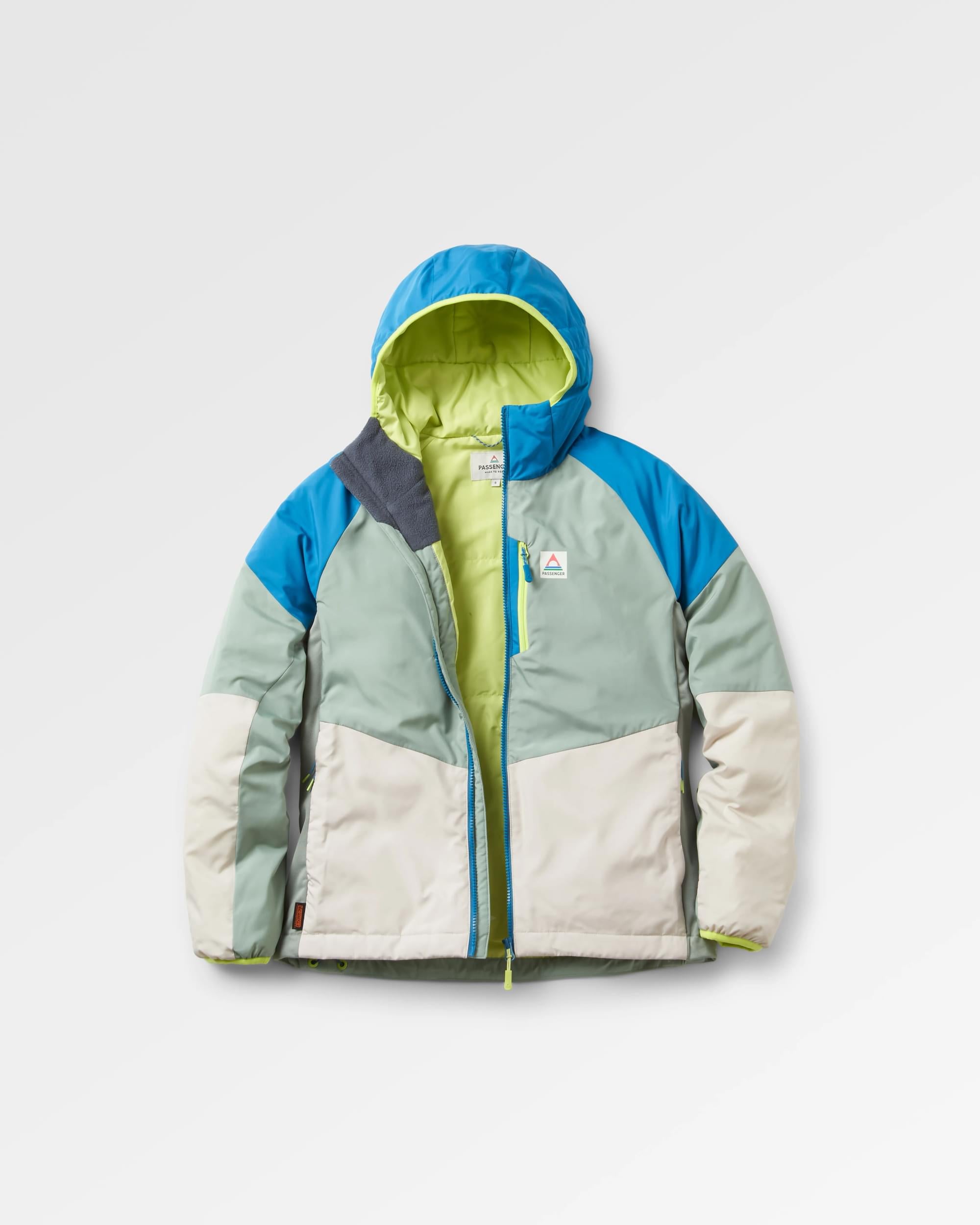 Shasta Lightweight Recycled Thermore® Insulated Jacket - Pistachio/Blue Steel - Flatlay