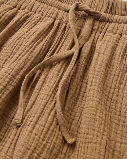 Waveney Cotton Short - Caramel Brown - Flatlay