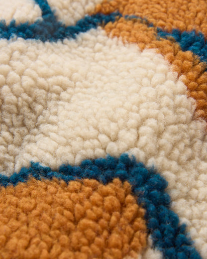 Mulled Sherpa Fleece Snood - Abstract Trails Pebble Grey - Flatlay