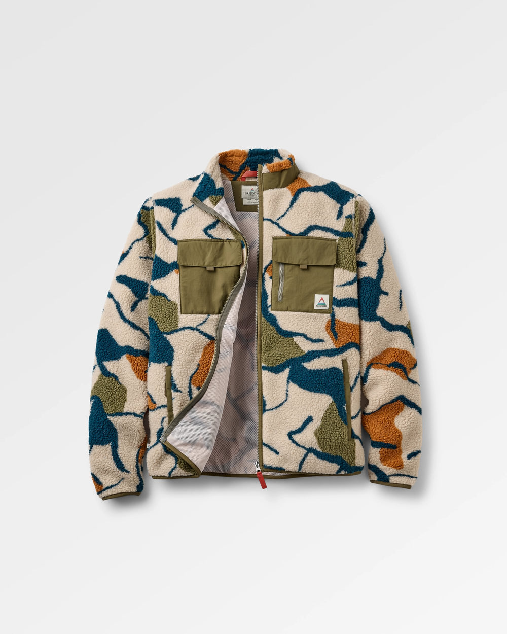 Valiant Deep Pile Fleece Abstract Trails Pebble Grey – Passenger