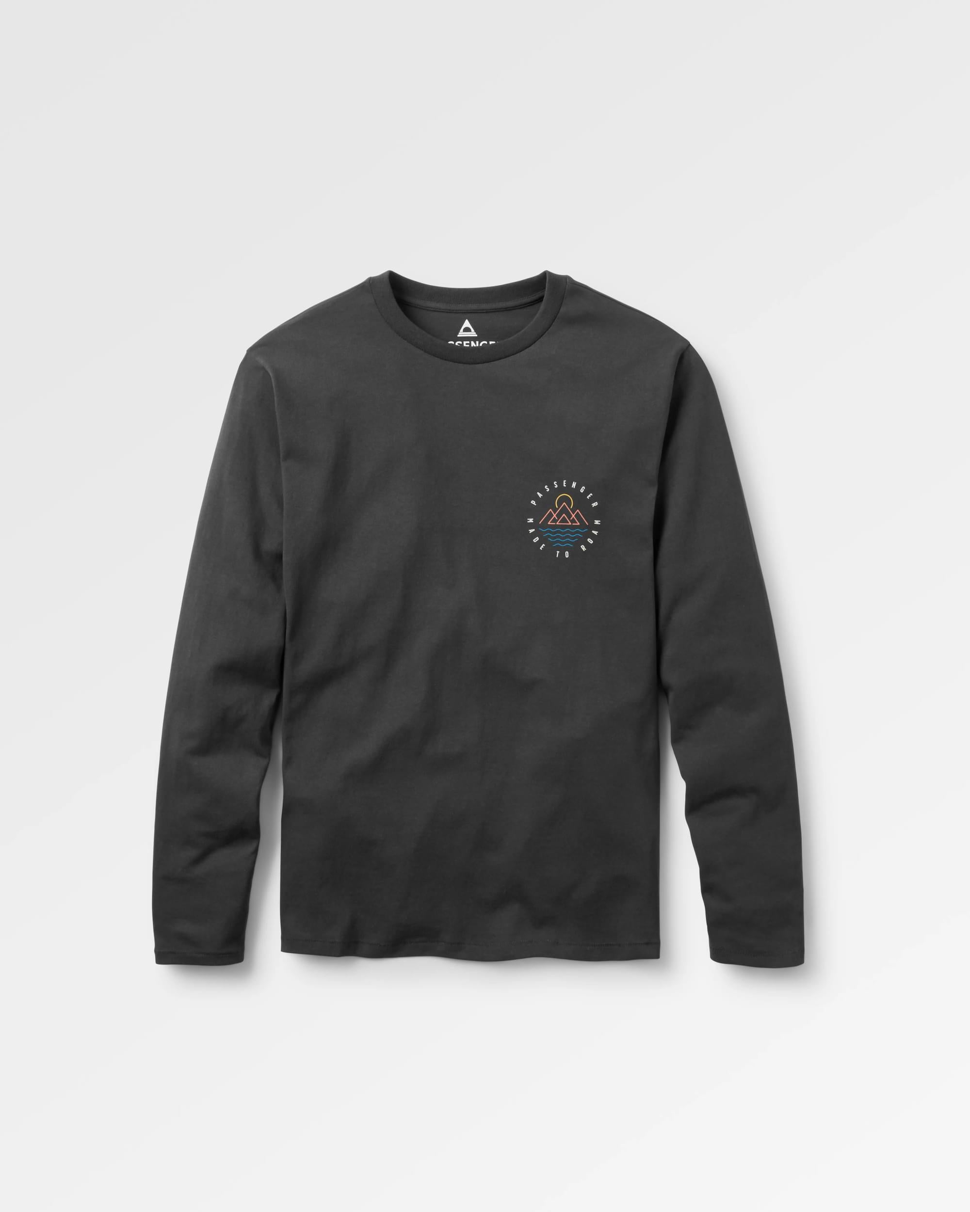 Escapism Recycled LS T-Shirt - Black - Flatlay