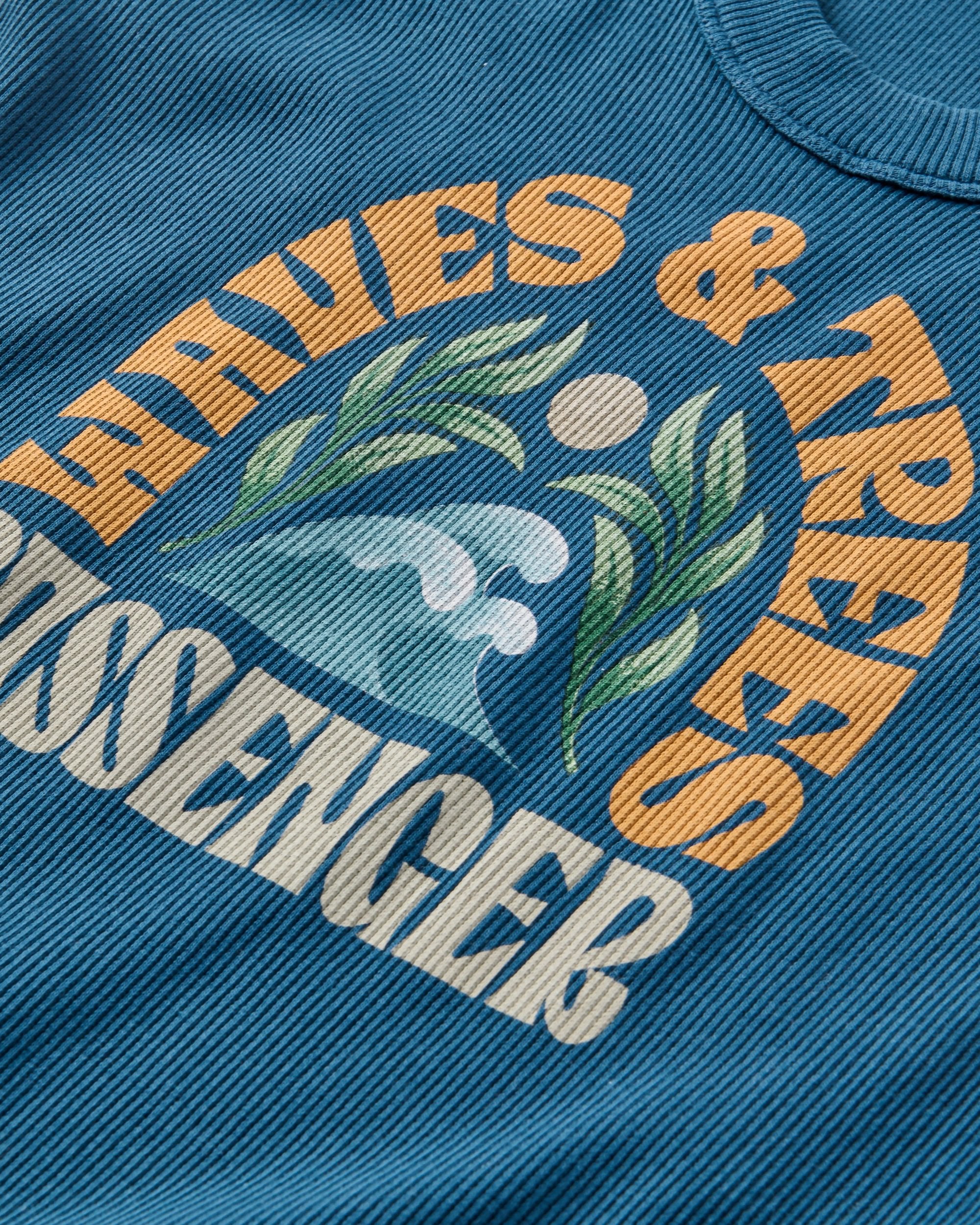 Dawning Ribbed Scoop Neck Vest - Dark Denim - Flatlay