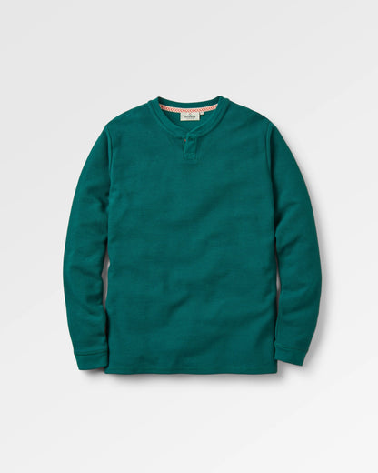 Stream Button Up Henley - Rain Forest - Flatlay