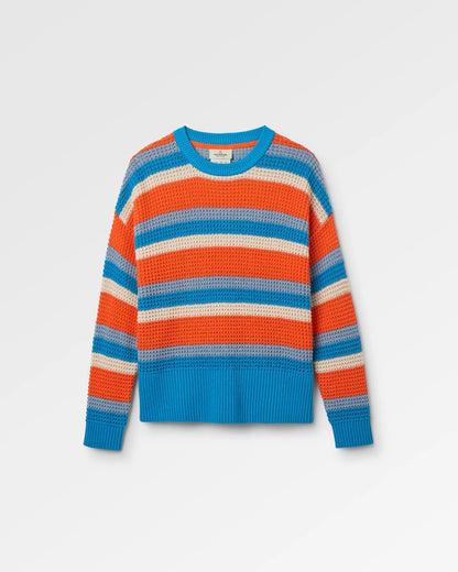 Reflection Stripey Jumper - Ember Orange Multi Stripe - Flatlay