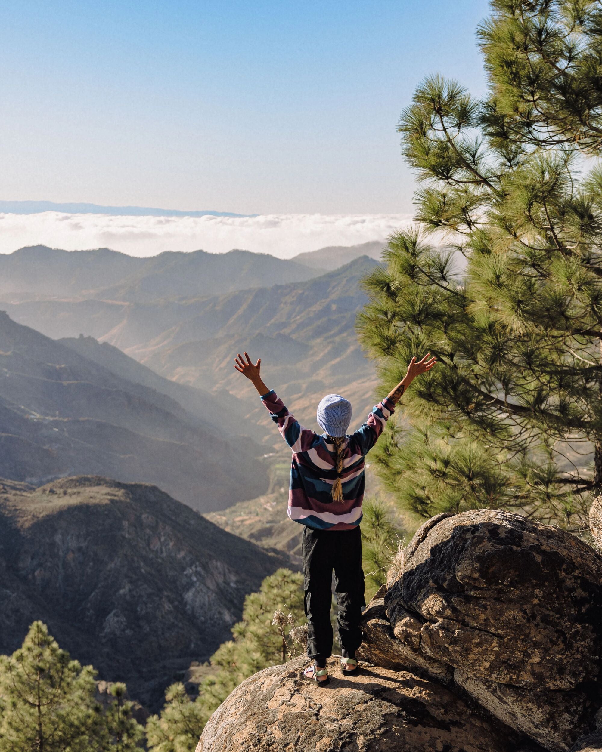 Compass Recycled Beanie - Cornflower - Lifestyle - Female