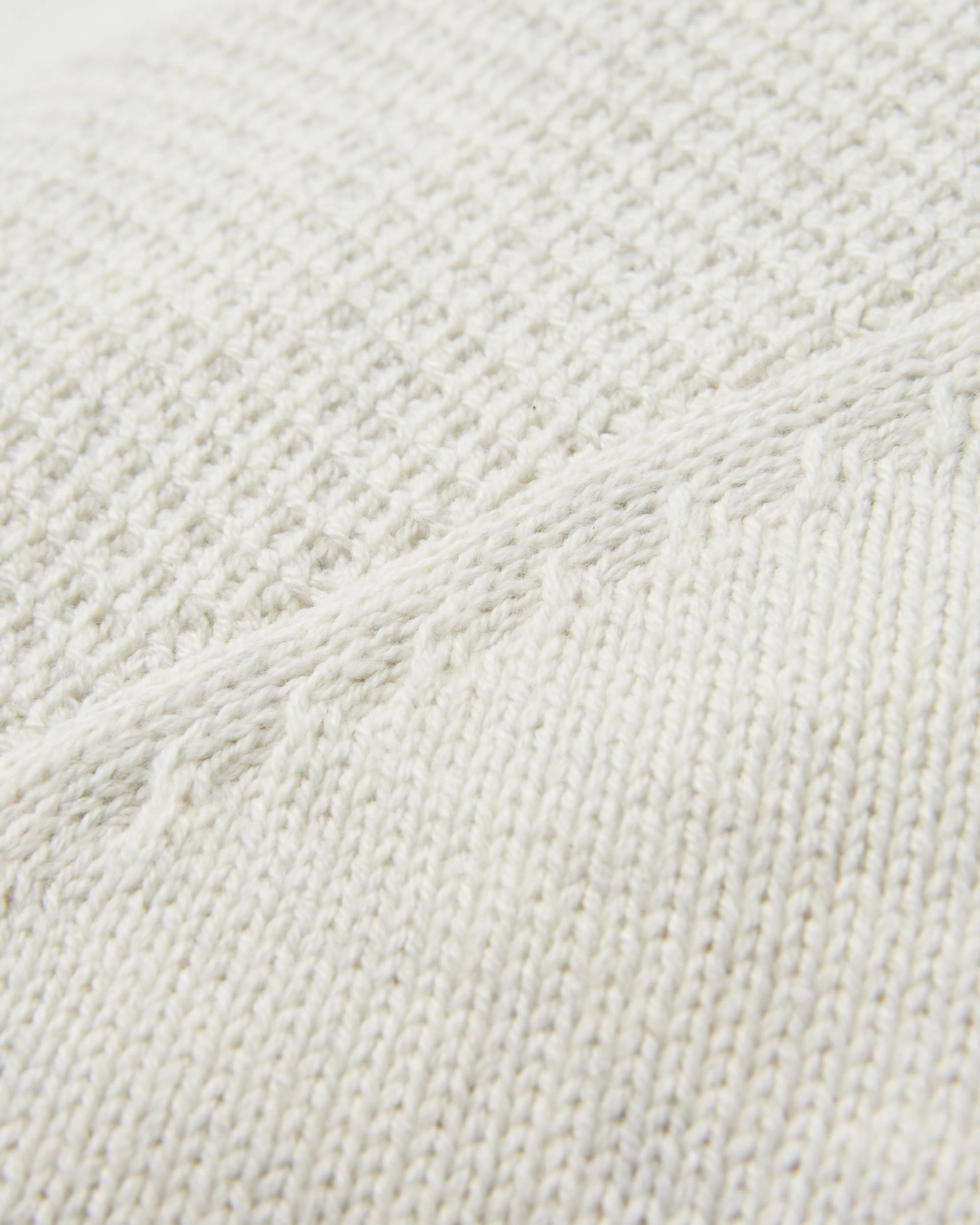 Cove Full Zip Organic Cotton Knitted Hoodie - Off White - Flatlay