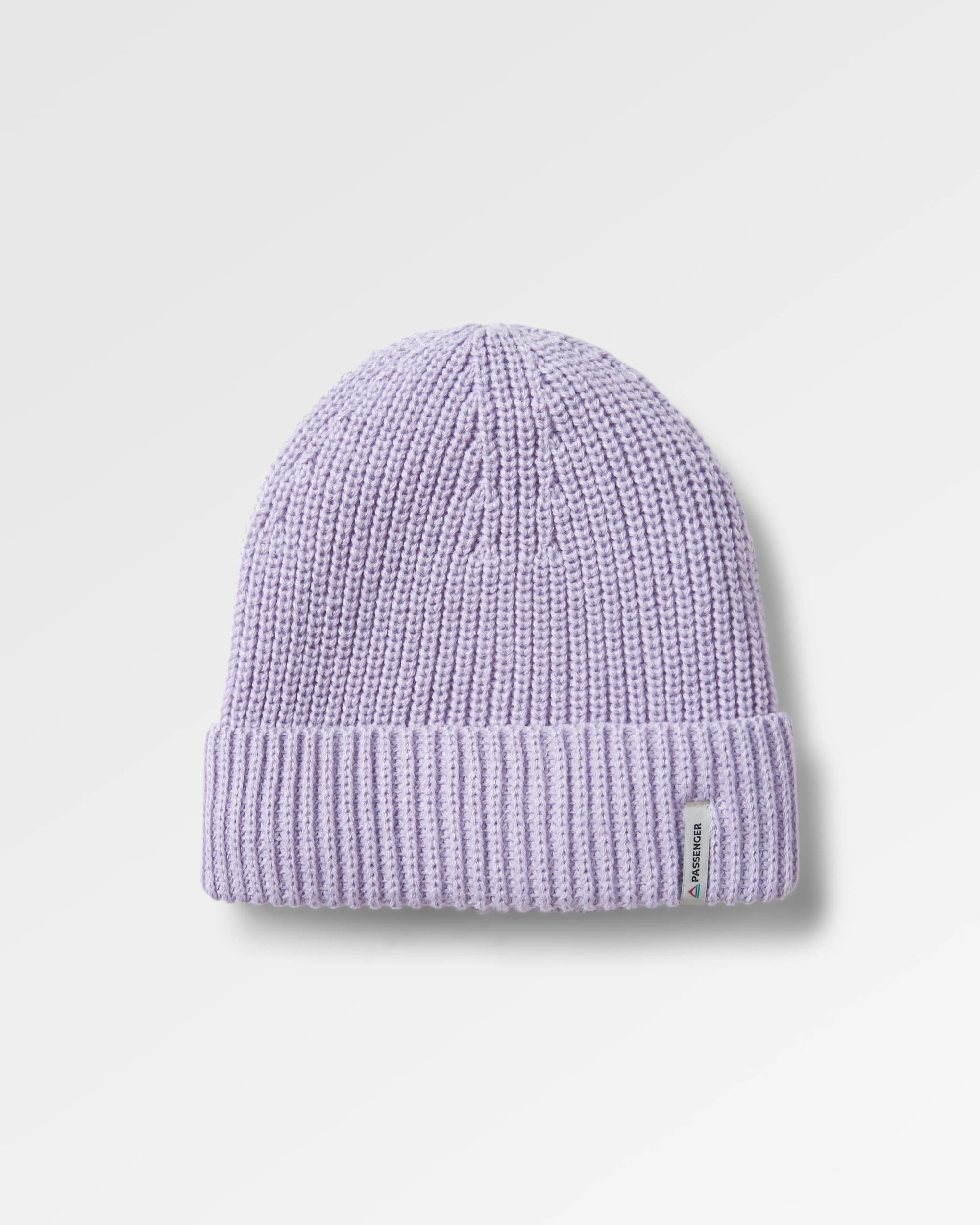 Compass Recycled Beanie - Lilac Mist - Flatlay