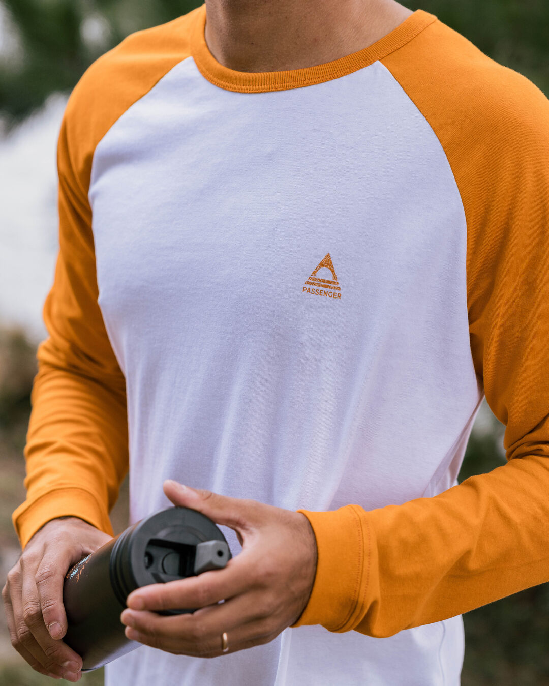 Purpose Recycled Cotton Ls T-Shirt - Sunrise Orange/White