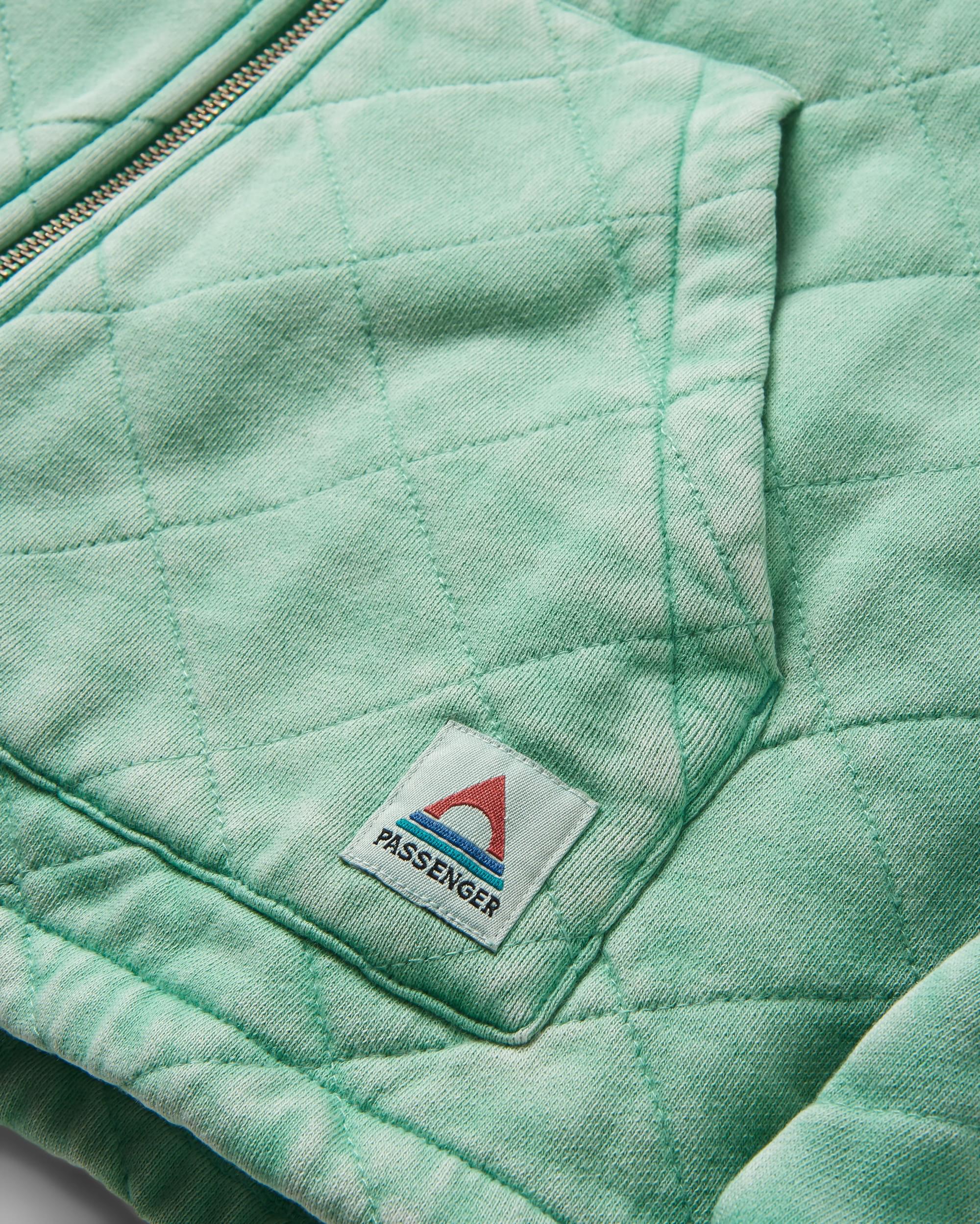 Clementine Quilted Zip-Through - Green Spruce - Flatlay