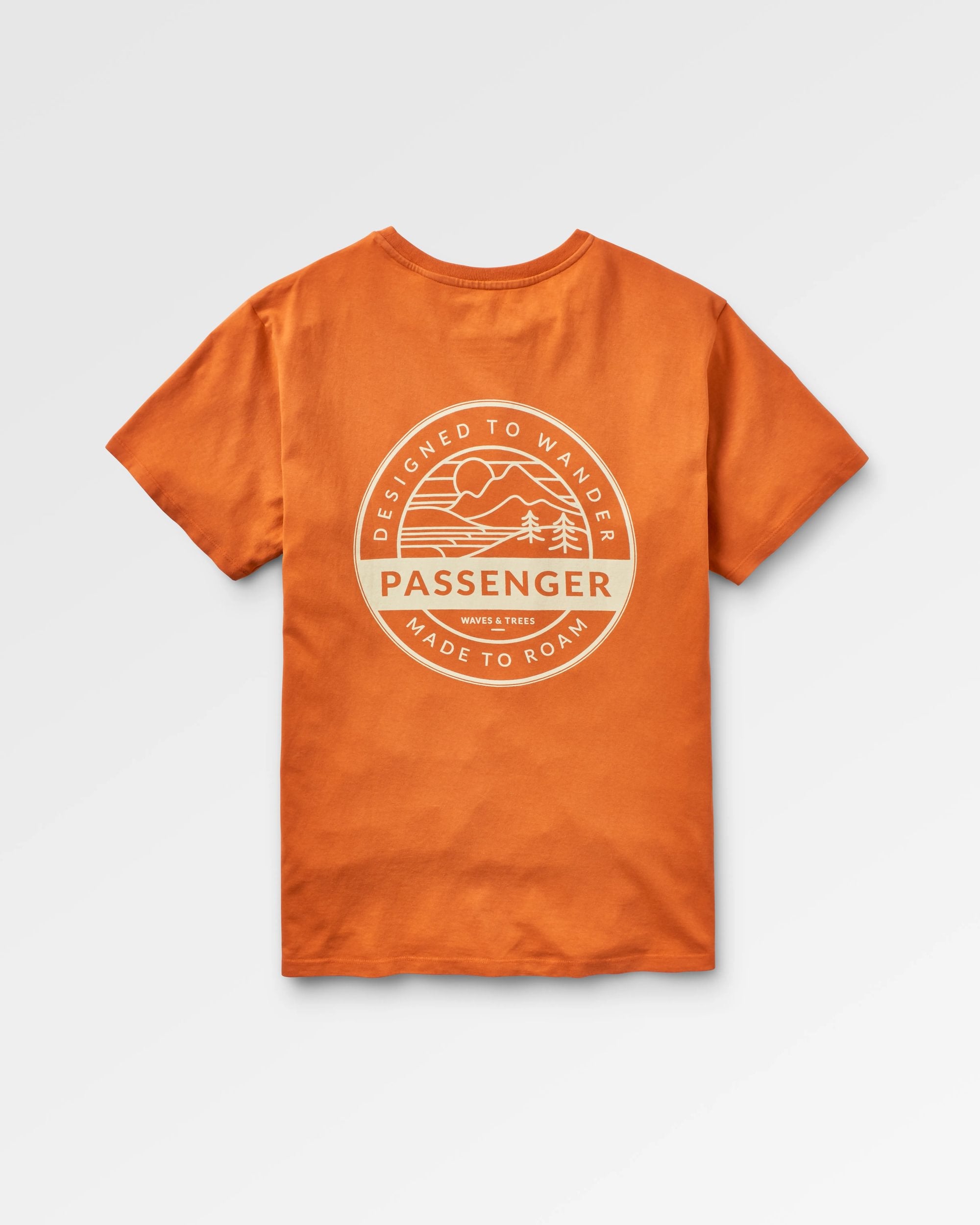 Odyssey Recycled Cotton T-Shirt - Burnt Orange - Flatlay