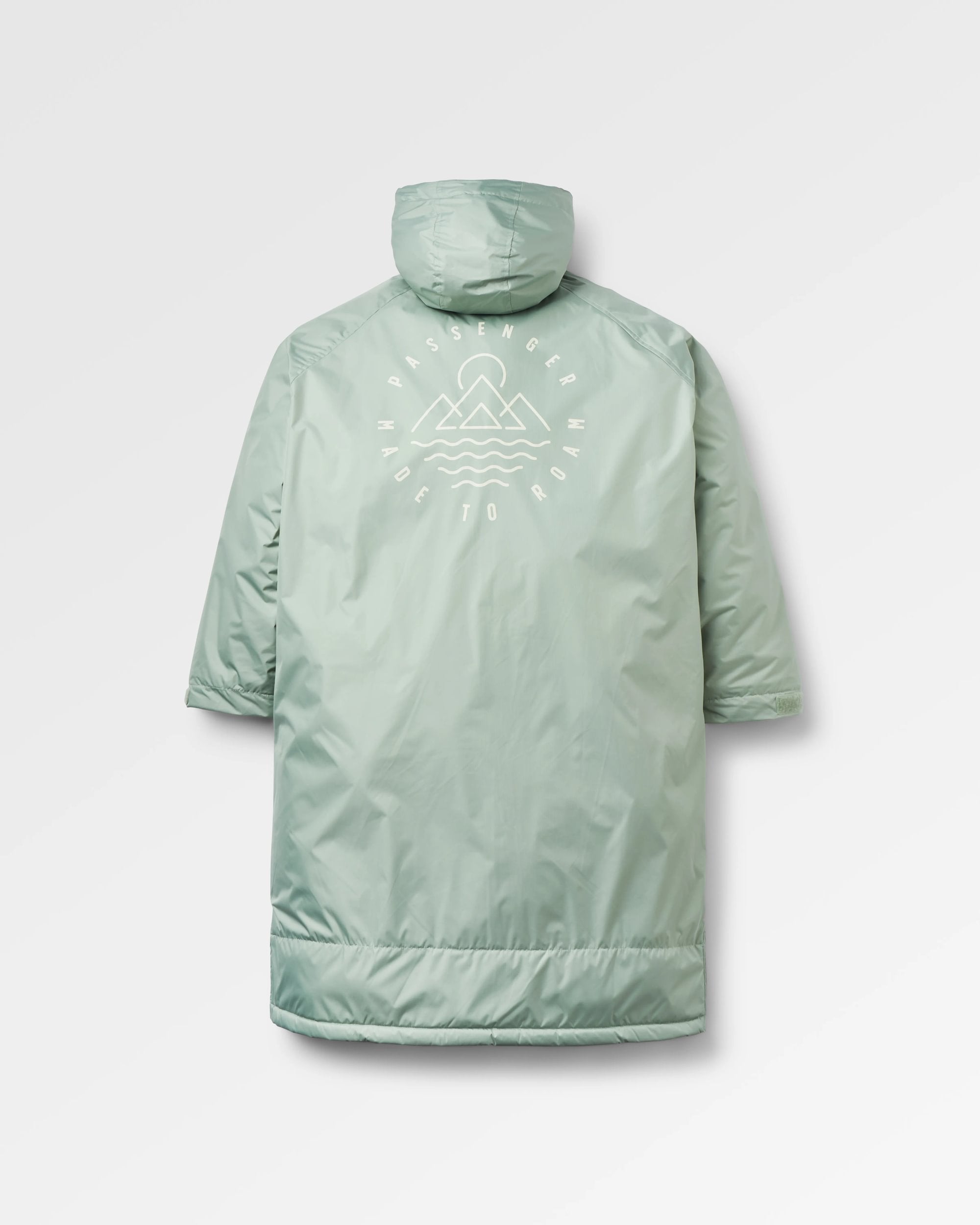 Escapism Recycled Sherpa Lined Changing Robe - Pistachio - Flatlay