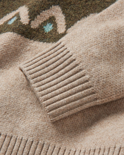 Nettle Recycled Knitted Jumper - Khaki - Flatlay