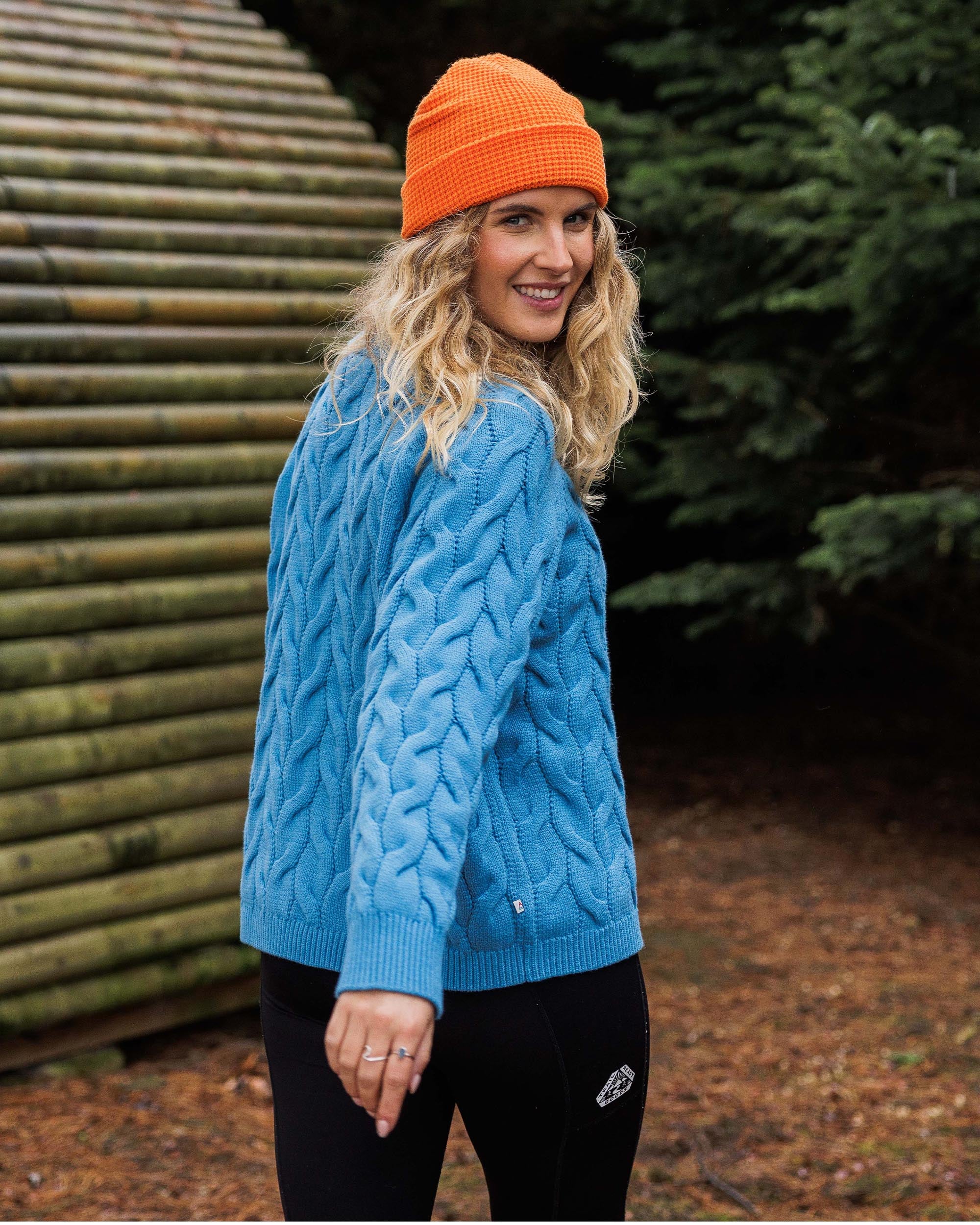 Comfort Organic Knitted Jumper - Atlantic Blue - Lifestyle