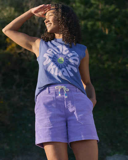 Avian Organic Cord Short - Retro Purple - Lifestyle