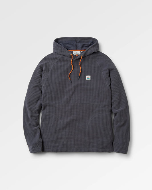 Point Recycled Grid Polar Fleece Hoodie - Charcoal