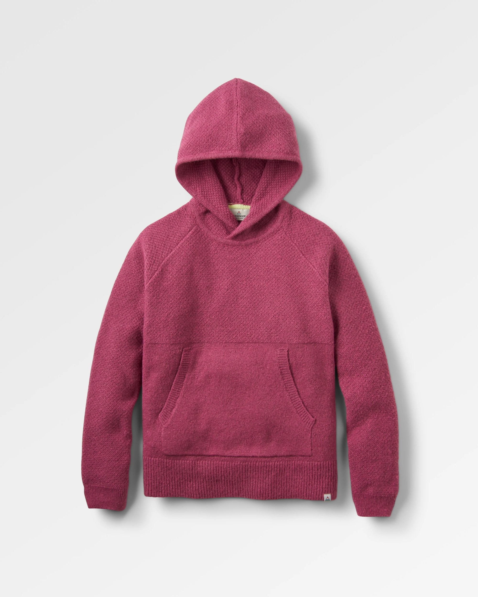 Cove Recycled Knitted Hoodie - Rhubarb - Flatlay