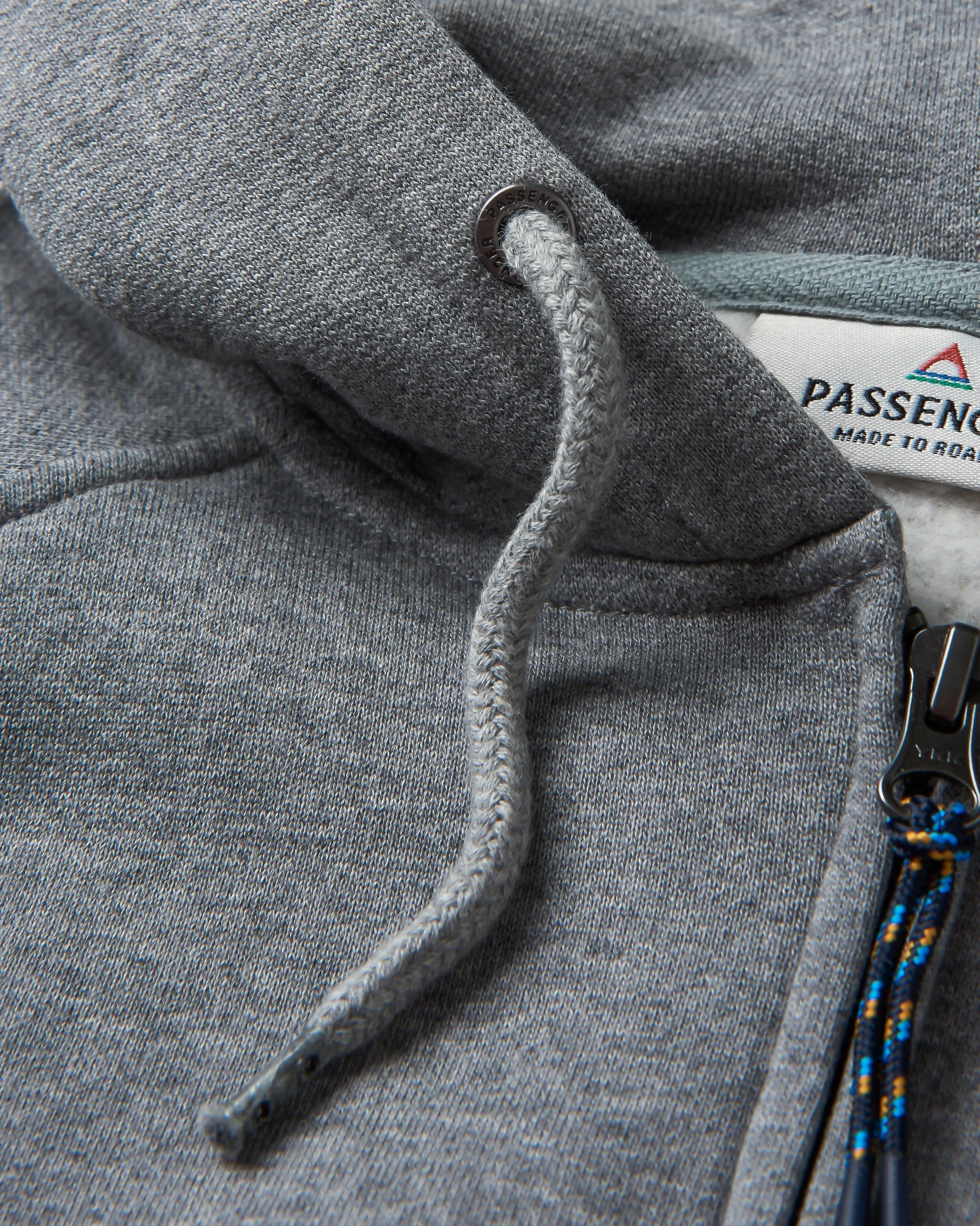 Heritage Full Zip Recycled Cotton Hoodie - Dark Grey Marl - Flatlay