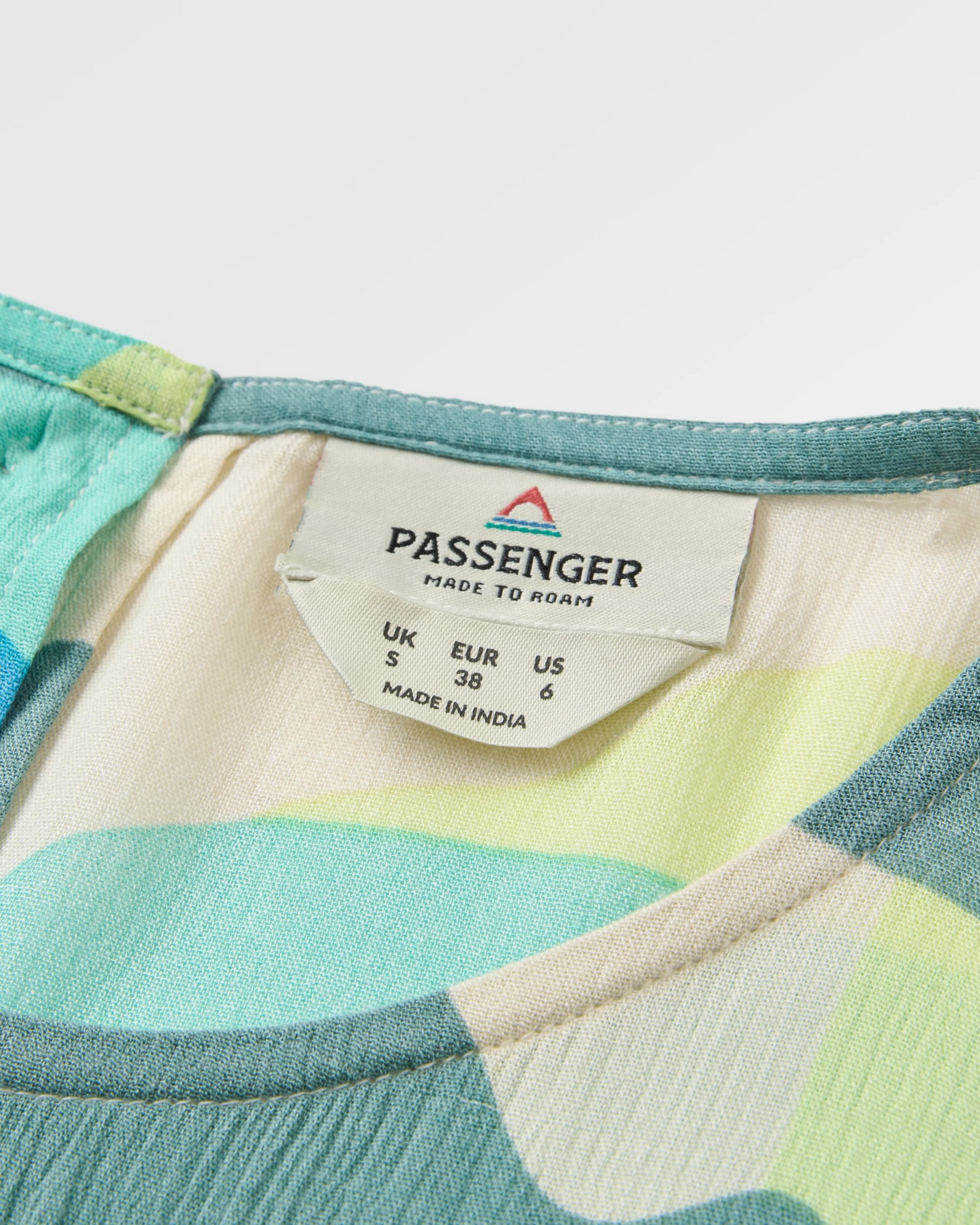 Clarity Short Skort Dress - Vista Patchwork Aqua - Flatlay