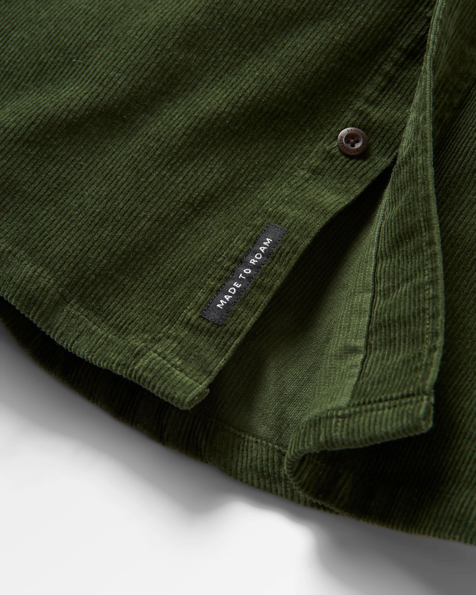 Backcountry Recycled Cord Shirt - Fir Tree - Flatlay