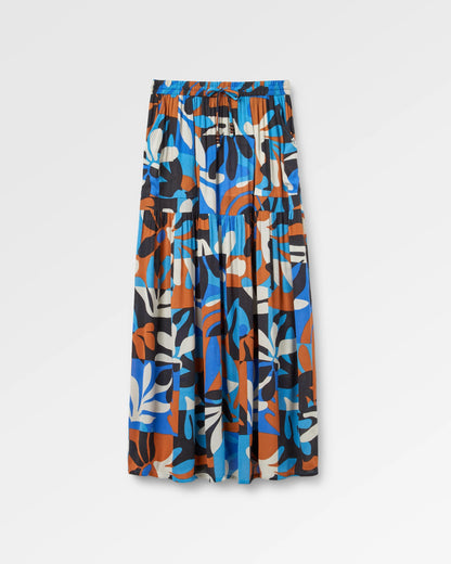 Zephyr Woven Maxi Skirt - Mountain Foliage Blue - Flatlay