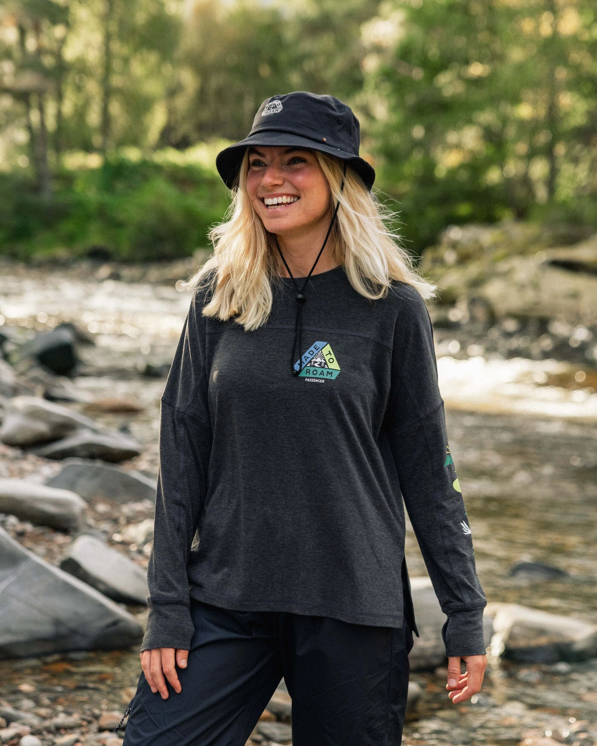 Sorrento Recycled Active LS T-Shirt - Black - Lifestyle