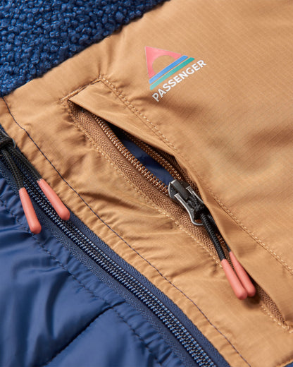 Journey Recycled Insulated Jacket - Rich Navy/Dark Denim - Flatlay