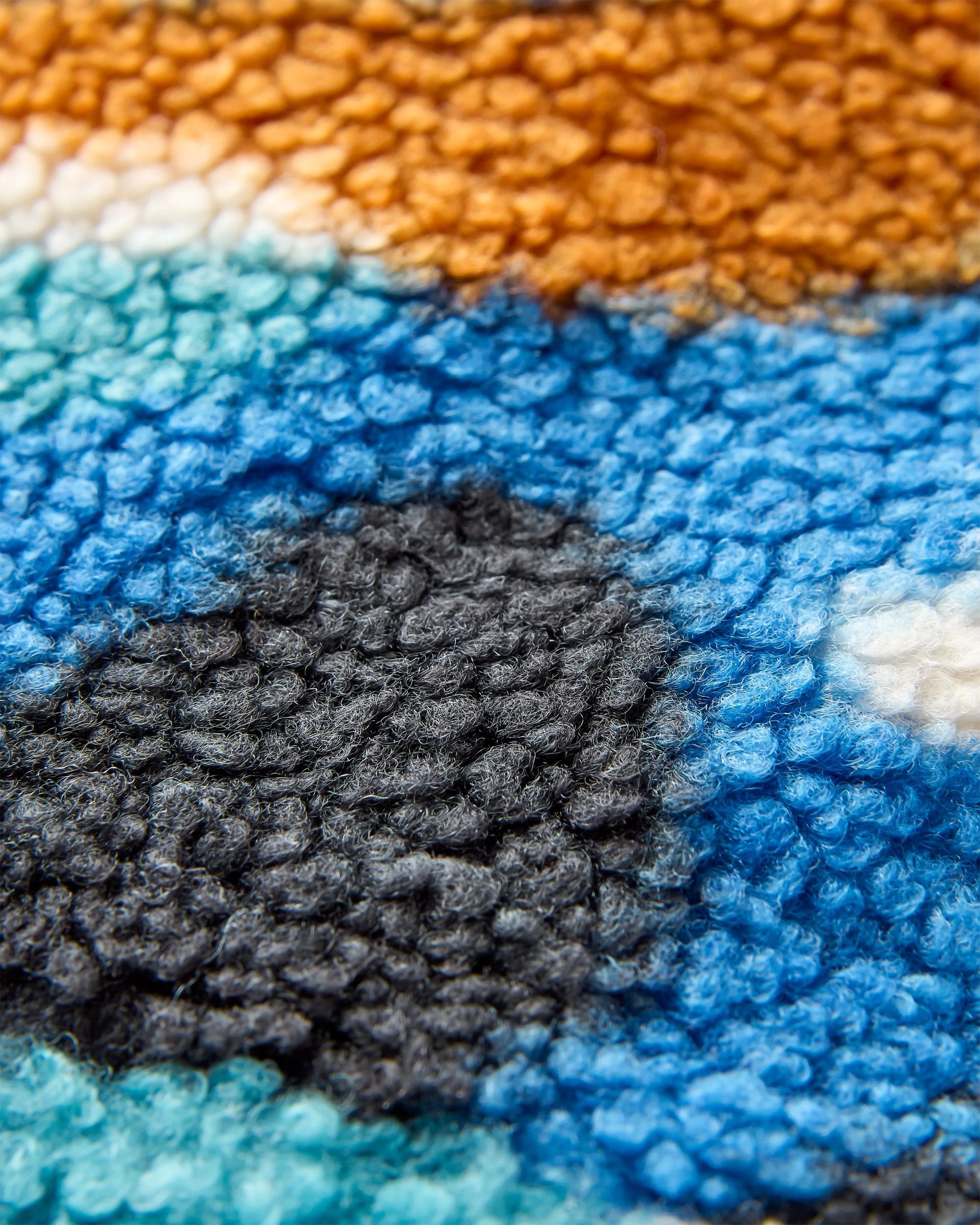 Ravi Recycled Sherpa Fleece - Mountain Foliage Blue - Flatlay