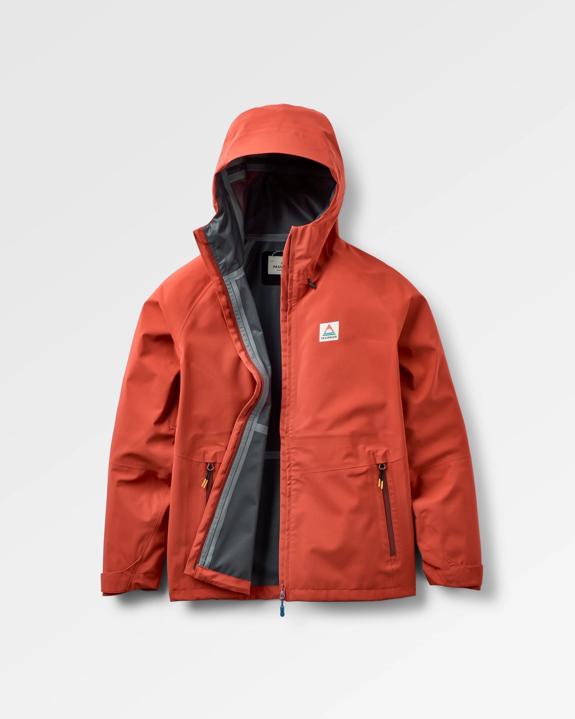 Five Element Recycled Waterproof Jacket - Red Ochre - Flatlay