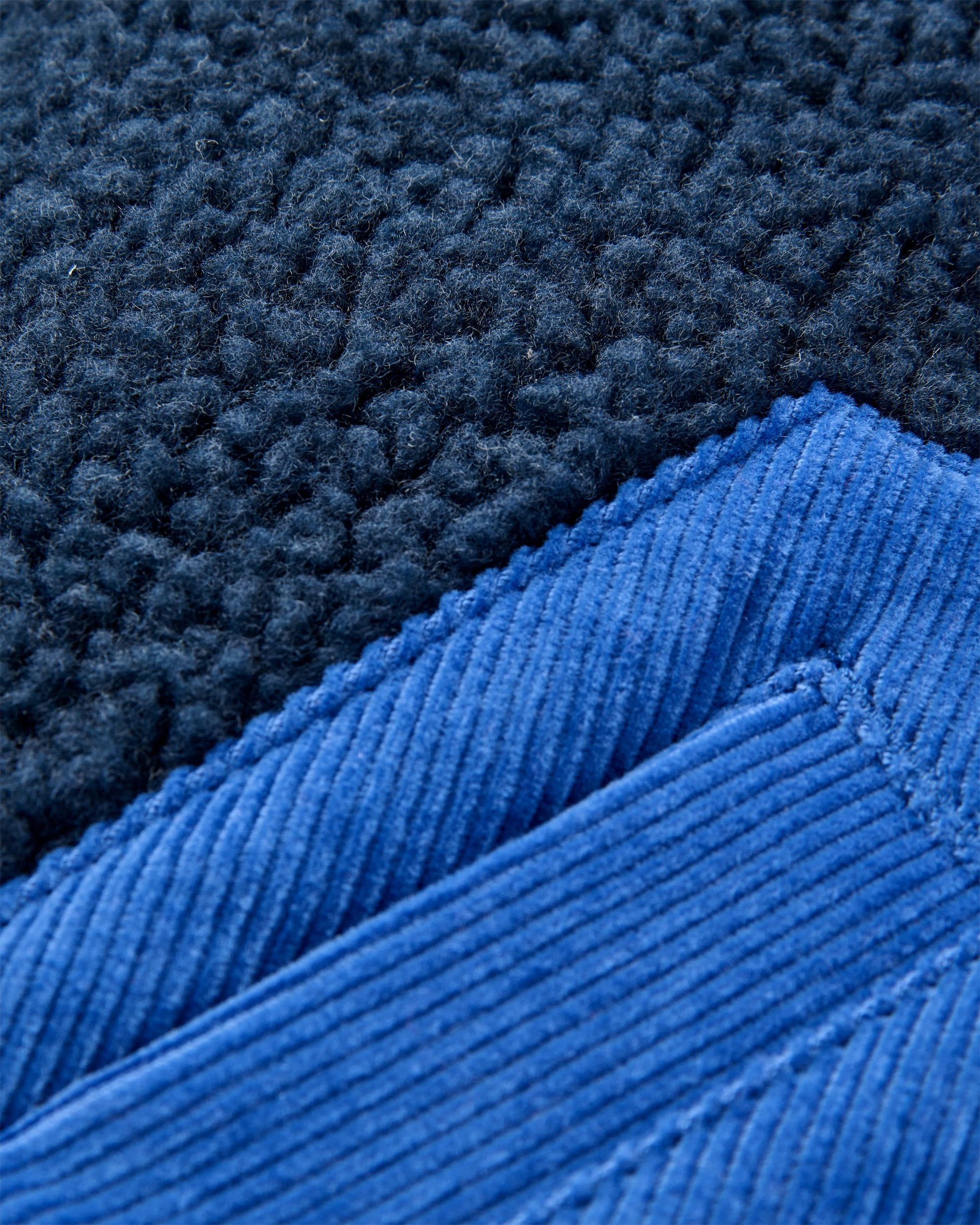 Clover Recycled Sherpa Hooded Fleece - Rich Navy - Flatlay