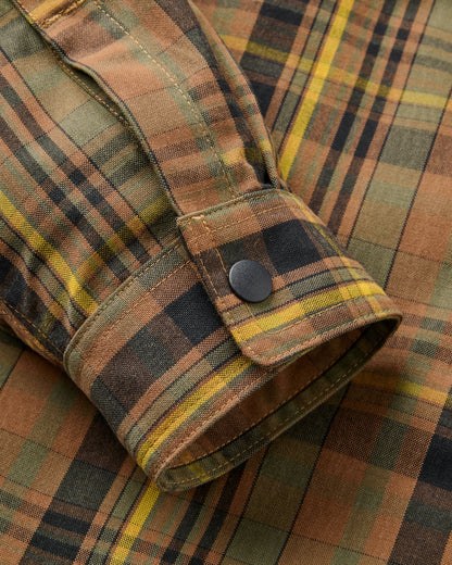 Fogline Overshirt - Toffee/Dusty Olive Check - Flatlay