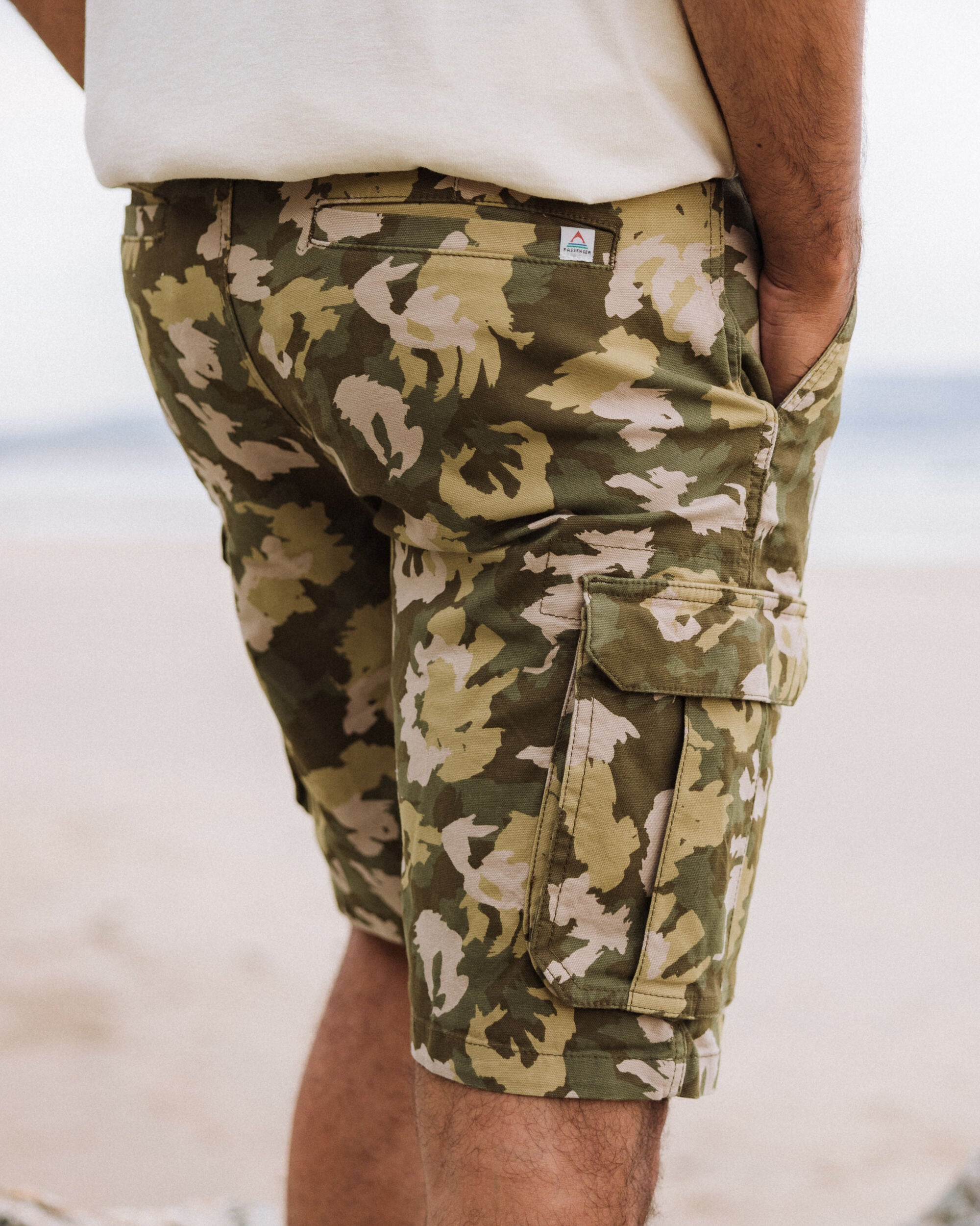 Lakeside Cargo Cotton Short - Woodland Camo Khaki - Lifestyle
