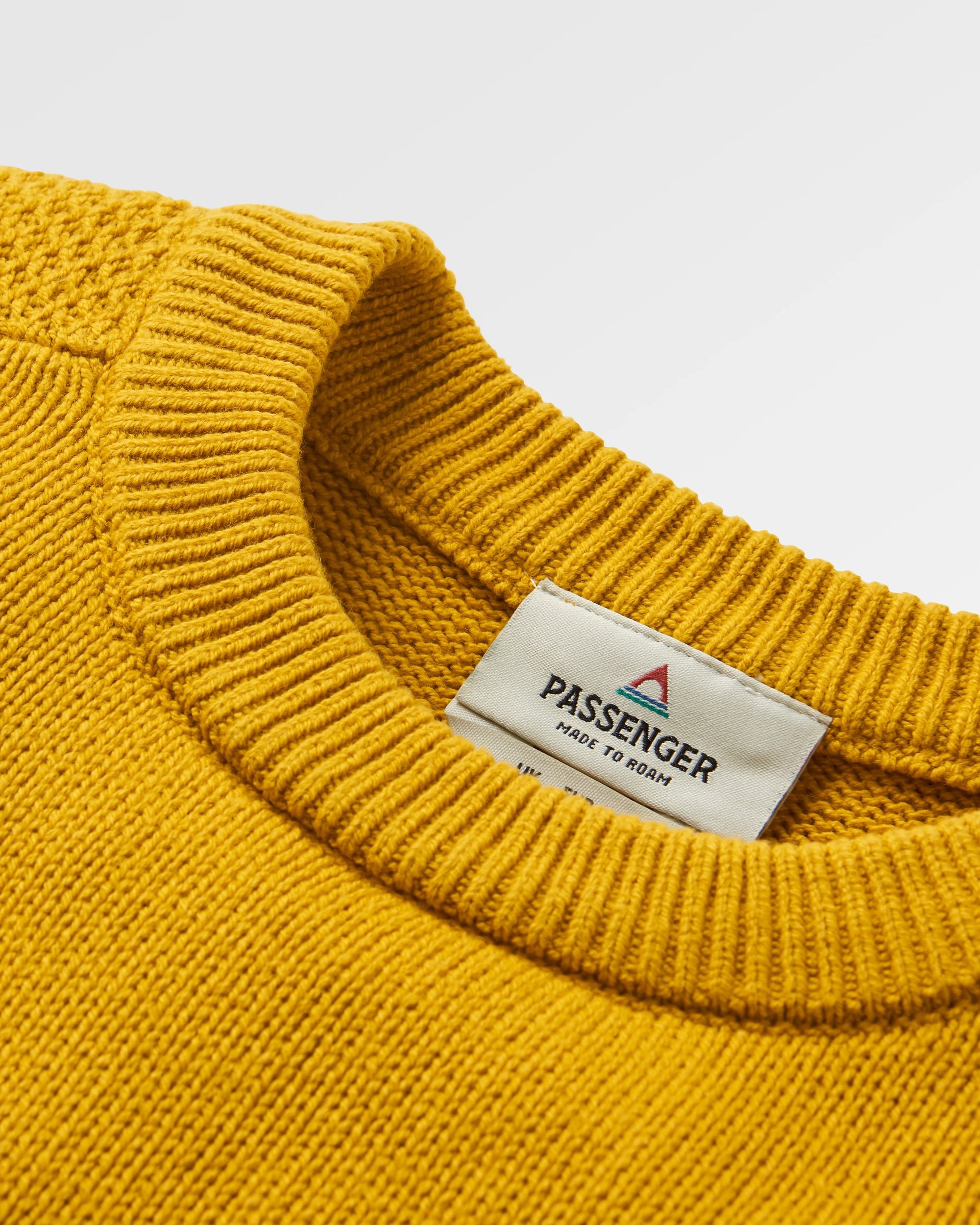 Cove Organic Cotton Knitted Jumper - Heritage Yellow - Flatlay