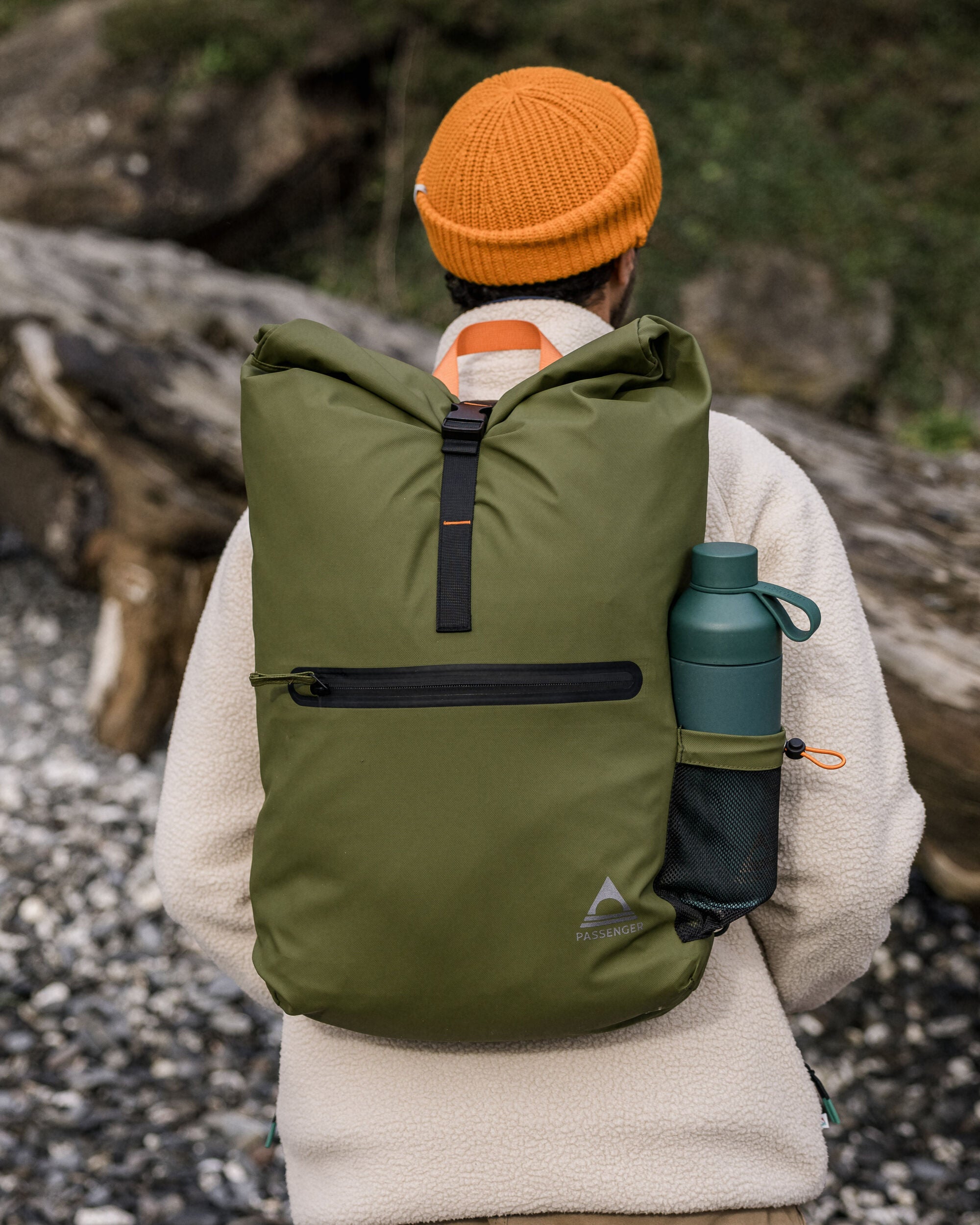 Crossing Roll Top Backpack - True Black/ Khaki - Lifestyle - Male