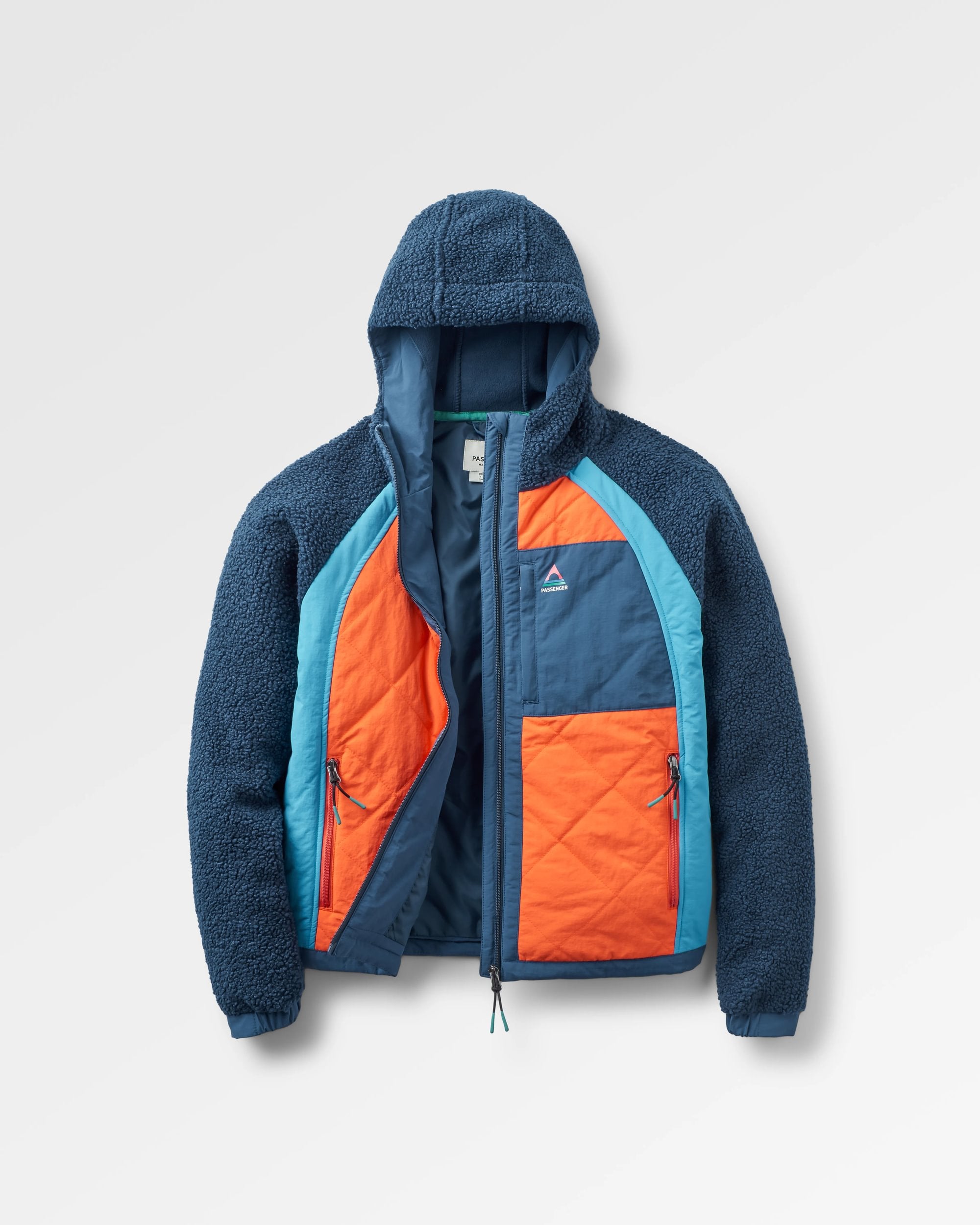 Lara Quilted Jacket - Rich Navy/Ember Orange - Flatlay
