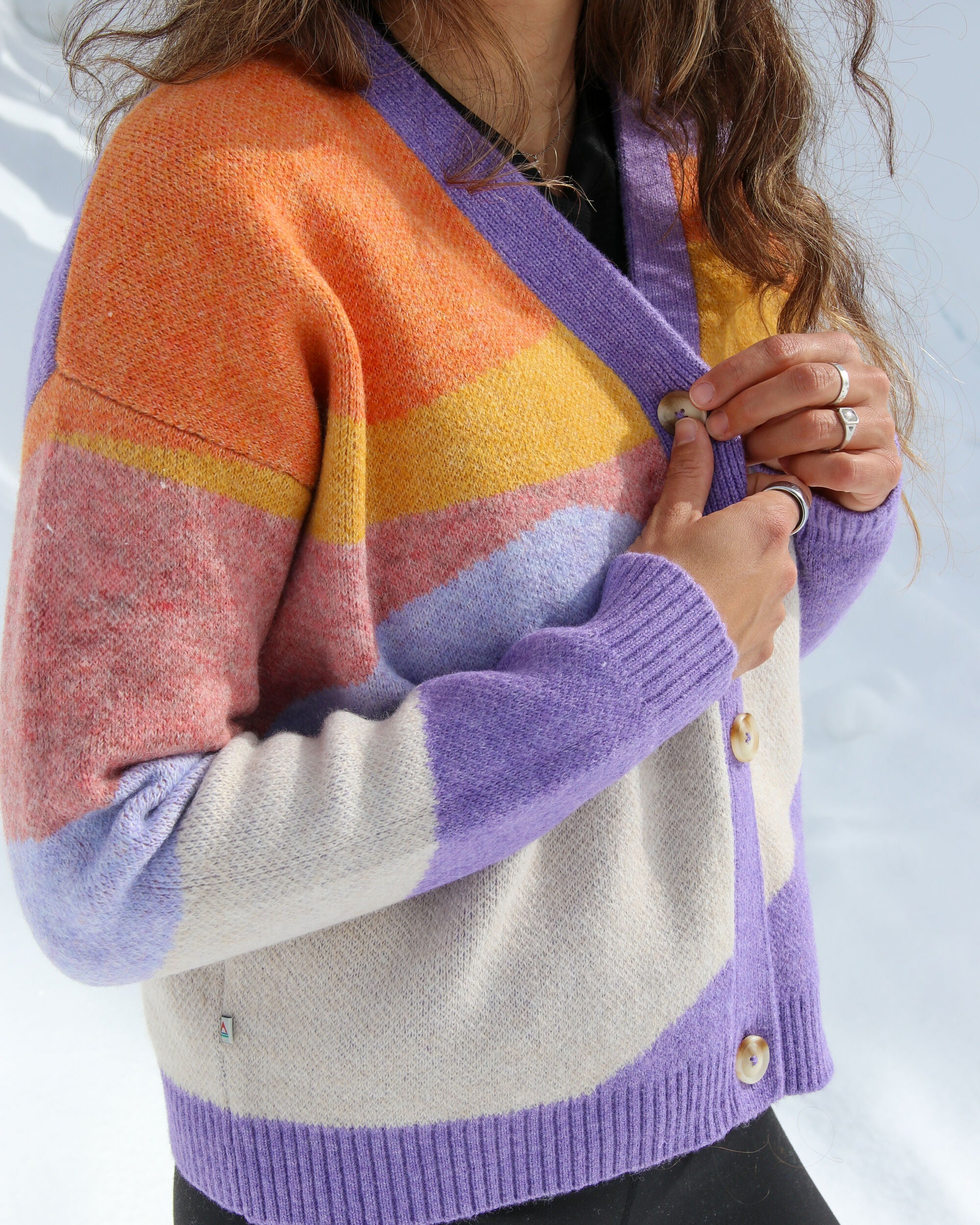 Scenic Recycled Knitted Cardigan Scenic Sunrise Orange – Passenger